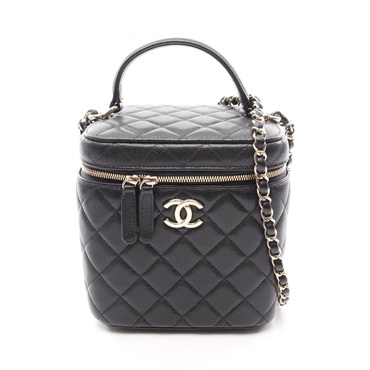 CHANEL Matelasse Vanity chain shoulder crossbody Bag AS2362 leather BK Used GHW