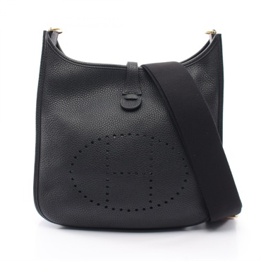 HERMES Evelyne 3 PM Shoulder crossbody Bag Y Taurillon Clemence Black Used GHW