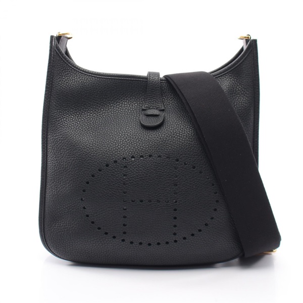 HERMES Evelyne 3 PM Shoulder crossbody Bag Y Taurillon Clemence Black Used GHW