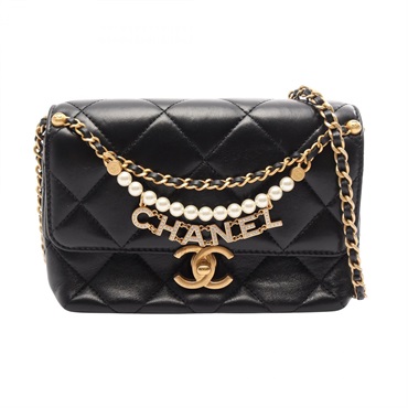CHANEL Matelasse mini flap chain Shoulder crossbody Bag AS4986 Lambskin BK GHW