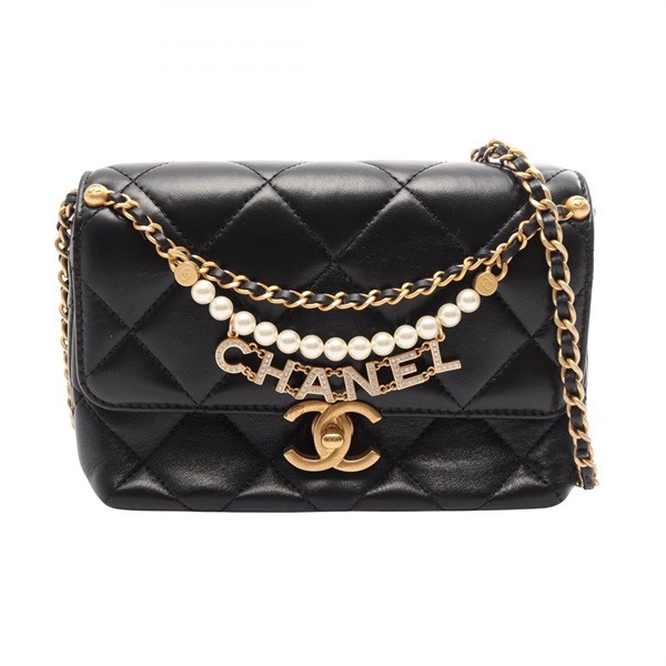 CHANEL Matelasse mini flap chain Shoulder crossbody Bag AS4986 Lambskin BK GHW
