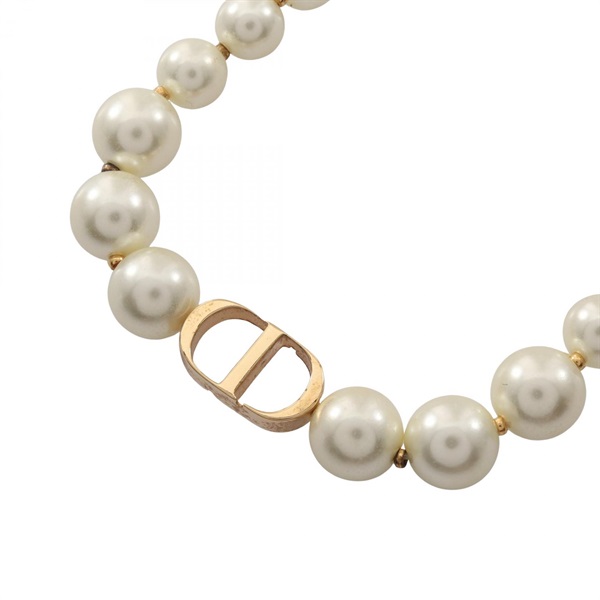 Christian Dior 30 Montaigne Necklace Gold Plated Artificial Pearl Used Women