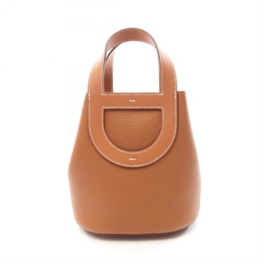 HERMES In the Loop 18 Tote Handbag Clemence Swift leather Brown Gold GHW Used U