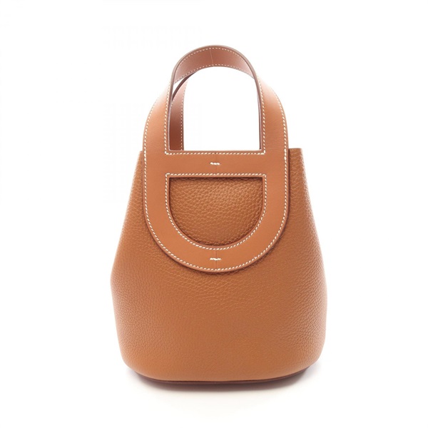 HERMES In the Loop 18 Tote Handbag Clemence Swift leather Brown Gold GHW Used U