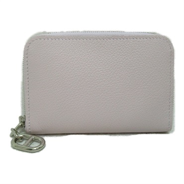 HERMES Zip and Go Coin case purse wallet B leather Evergrain mauve pail SHW Used