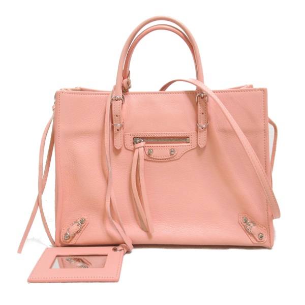 BALENCIAGA The Paper 2way hand shoulder crossbody tote bag 370926 leather Pink