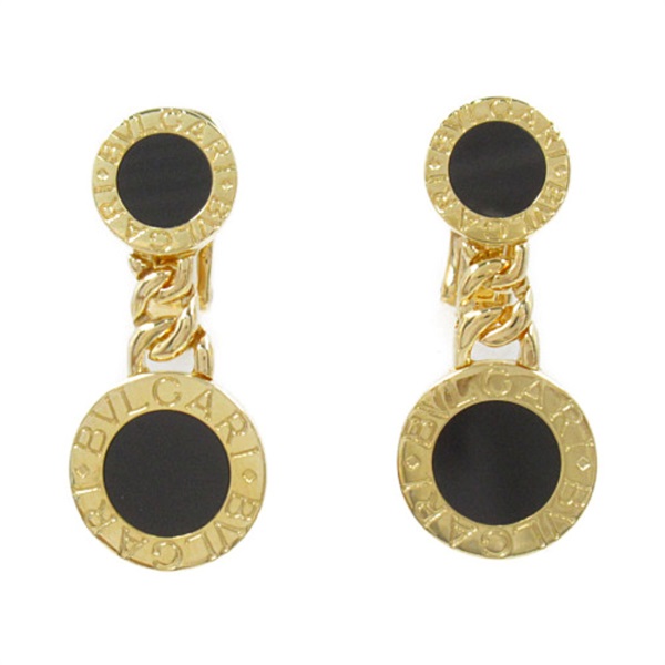 BVLGARI BVLGARI Onyx Pierced earrings 18KYG Yellow Gold Black Used women