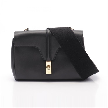 CELINE Teen soft 16 crossbody Shoulder Bag 196853CR4 leather Black Used Women