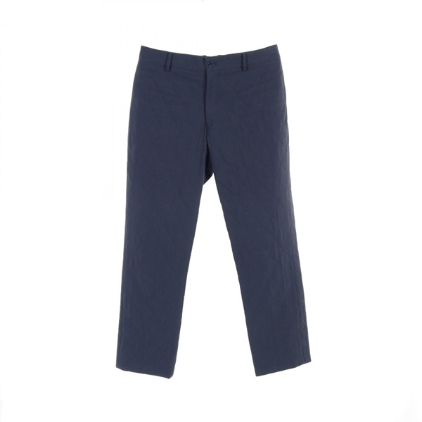 HERMES Pants pantalon #42 quilted 74527000 wool cotton Navy Used