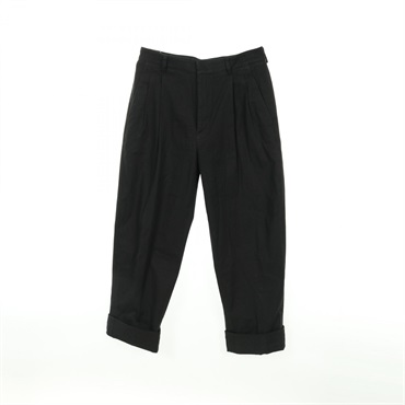 HERMES Trousers Pants #40 short cotton Black Used