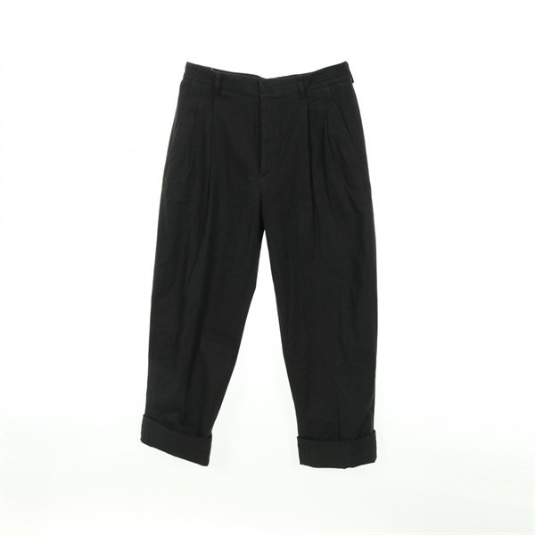 HERMES Trousers Pants #40 short cotton Black Used