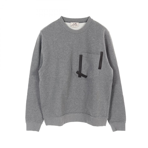 HERMES sweatshirt L size cotton Gray Used