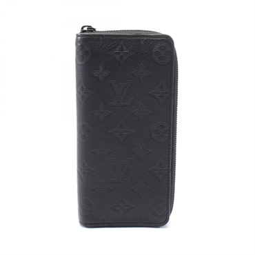 LOUIS VUITTON Zippy Wallet Vertical wallet M62902 Monogram Shadow Black Used LV