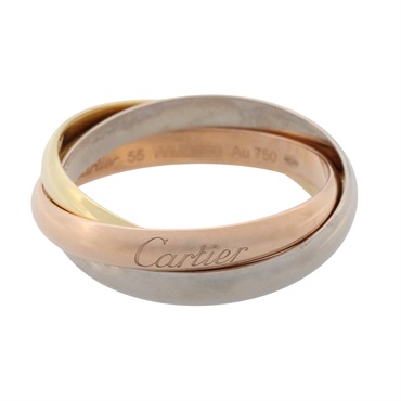 CARTIER Trinity SM Ring 18KYG 18KPG 18KWG Three gold used US size 7.25 #55