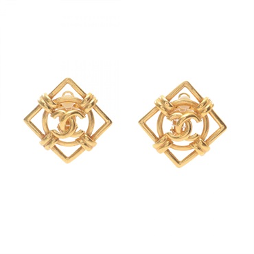CHANEL COCO Mark clip-on earrings Gold Plated Used women CC
