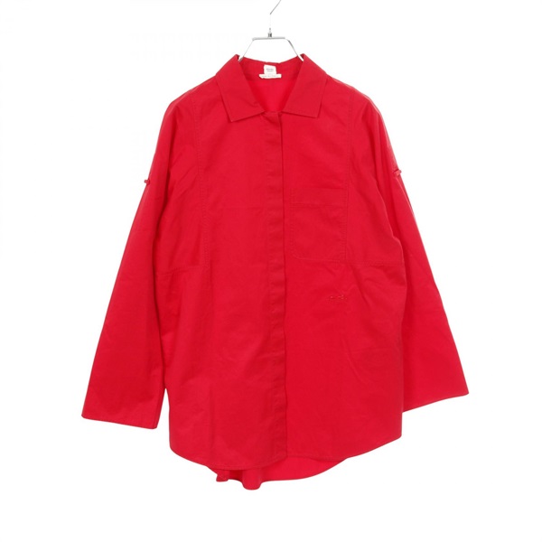 HERMES Long sleeve shirt cotton Red Used Women size 34