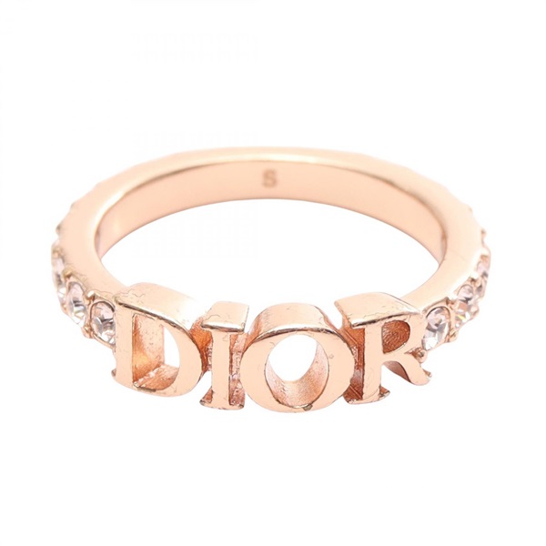 Christian Dior Dio(r)evolution Ring Gold Plated Rhinestone Size 50 Used Women