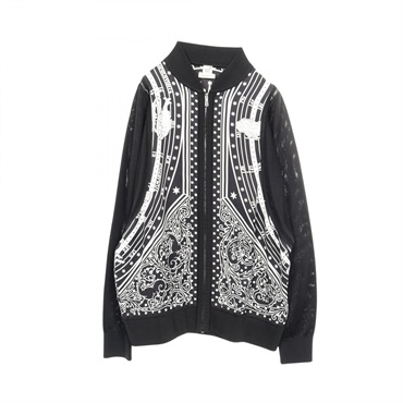 HERMES Twillaine cardigan Knitwear 3H2801D8 silk Black White Used Women S