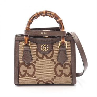 GUCCI Diana Mini GG Marmont Shoulder Tote Handbag 655661 canvas leather Used