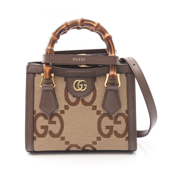 GUCCI Diana Mini GG Marmont Shoulder Tote Handbag 655661 canvas leather Used