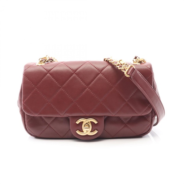 CHANEL Matelasse chain shoulder Bag AS2210 Lambskin leather Bordeaux Used GHW