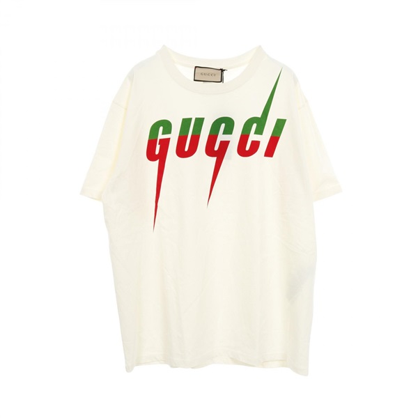 GUCCI Blade T-shirt tops cotton Beige Green Red Used mens size XL