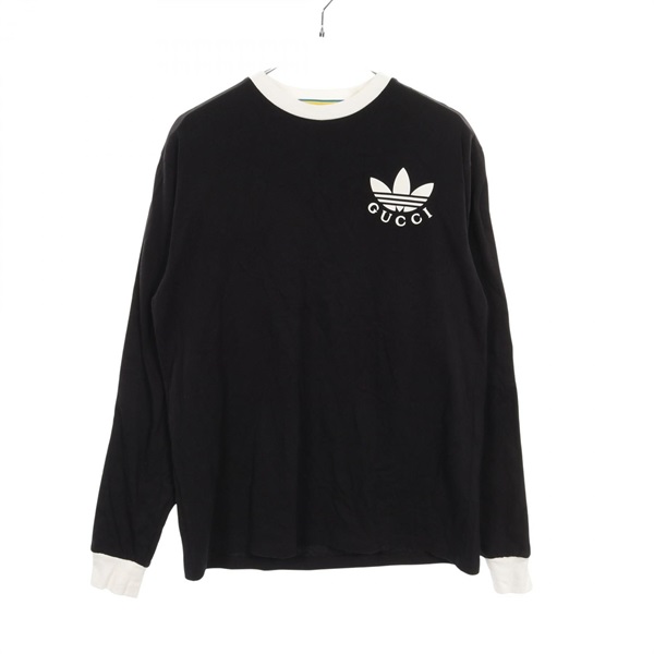 GUCCI × Adidas T-shirt Sweat 722944 cotton Black White Size S Used mens
