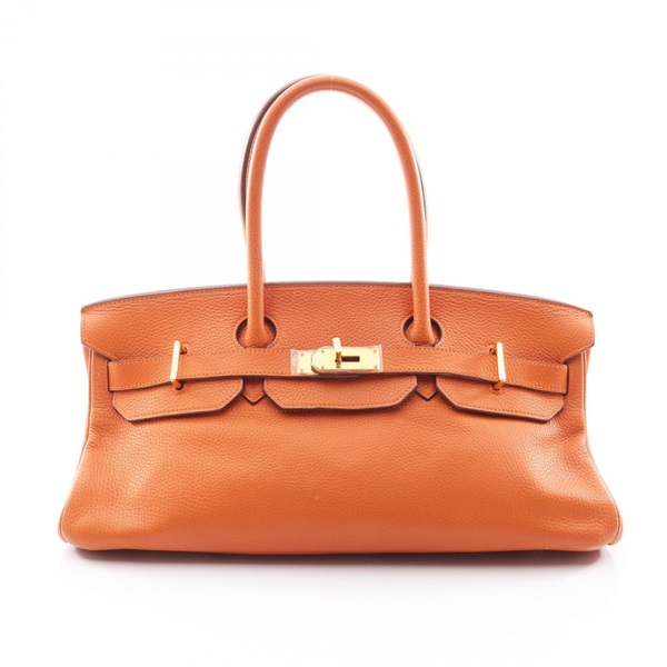 HERMES Shoulder Birkin Shoulder Bag H Taurillon Clemence Potiron orange Used GHW