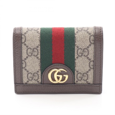 GUCCI Ophidia GG Supreme Bi-fold wallet purse 523155 leather Used Women