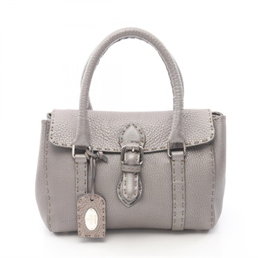 FENDI Selleria Mini Linda Shoulder Hand bag 8BR486 leather Beige Used Women