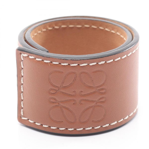 LOEWE Anagram Slap Small Bracelet leather Brown Used Women