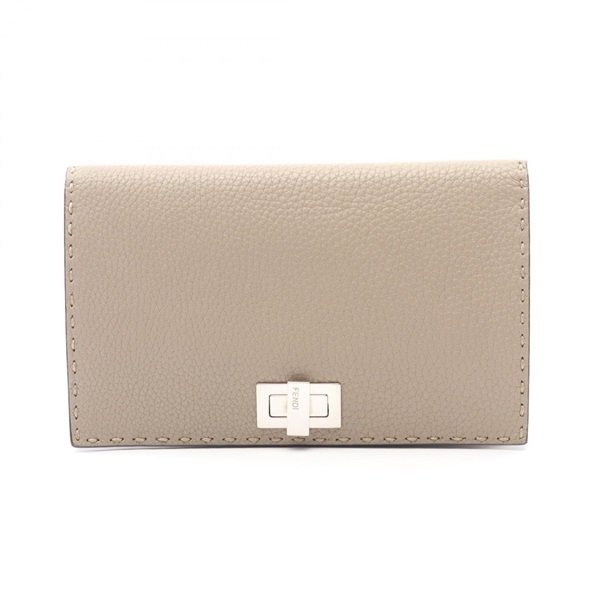 FENDI Selleria Peekaboo Bifoldpurse 8M0318 leather Beige Used Women