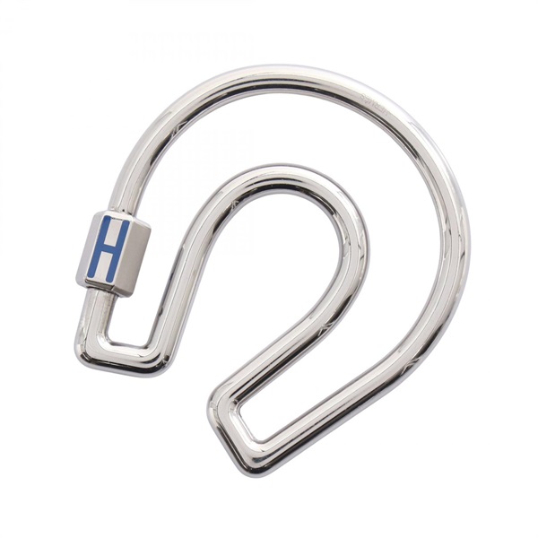 HERMES Fer a Cheval key ring holder H077329FJ03 metal Silver Used mens