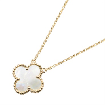 Van Cleef & Arpels Vintage Alhambra Mother of Pearl Necklace 18KYG White Used