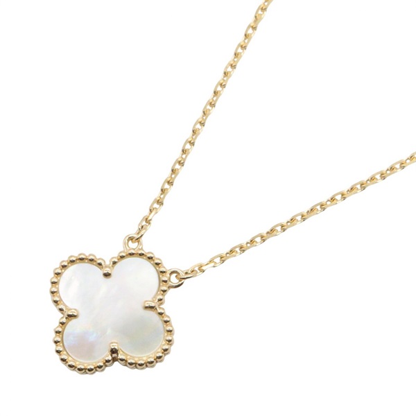 Van Cleef & Arpels Vintage Alhambra Mother of Pearl Necklace 18KYG White Used
