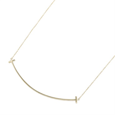 TIFFANY＆CO T Smile Large Necklace pendant 18KYG Yellow Gold Used