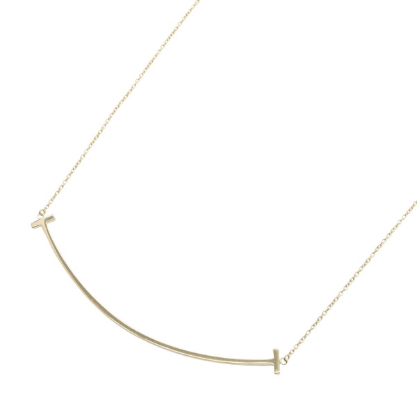 TIFFANY＆CO T Smile Large Necklace pendant 18KYG Yellow Gold Used