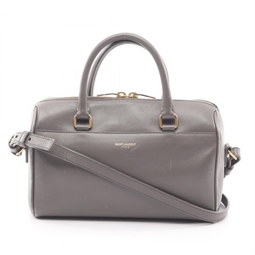 SAINT LAURENT PARIS Baby duffel 2WAY Crossbody Handbag 330958 leather Gray