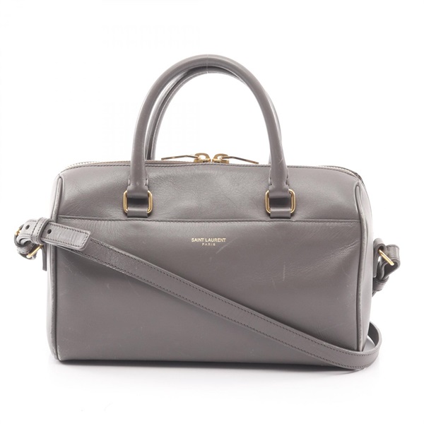 SAINT LAURENT PARIS Baby duffel 2WAY Crossbody Handbag 330958 leather Gray