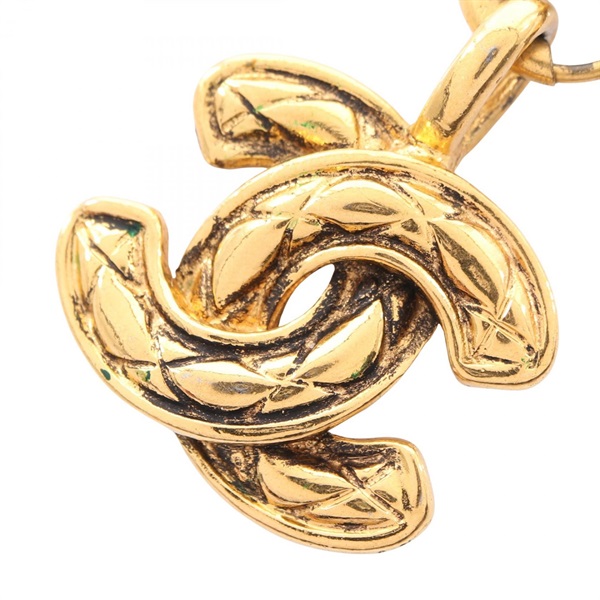 CHANEL COCO Mark vintage Necklace pendant 54cm Gold Plated Used CC