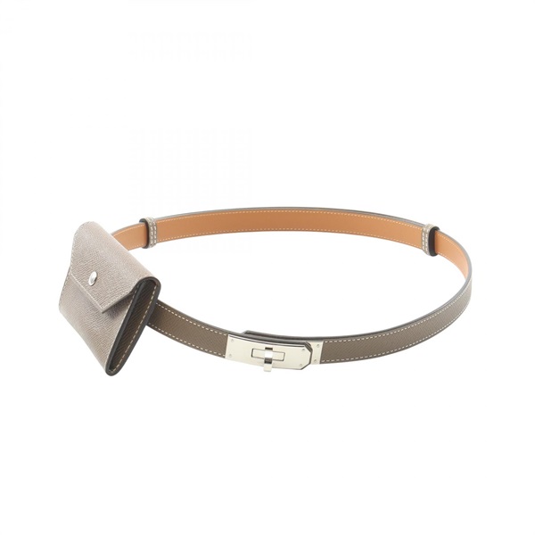 HERMES Kelly Pocket 18 Belt Epsom leather Etoupe Grey Used Women U SHW