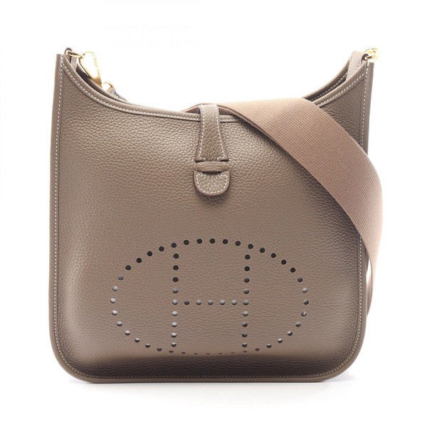 HERMES Evelyne 3 PM Shoulder crossbody Bag B Taurillon Clemence Etoupe Grey GHW