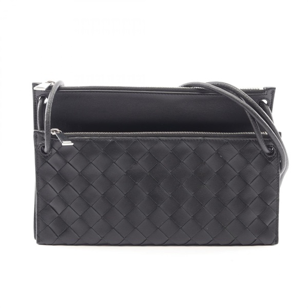 BOTTEGA VENETA Intrecciato Shoulder crossbody Bag 619191 leather Black Used
