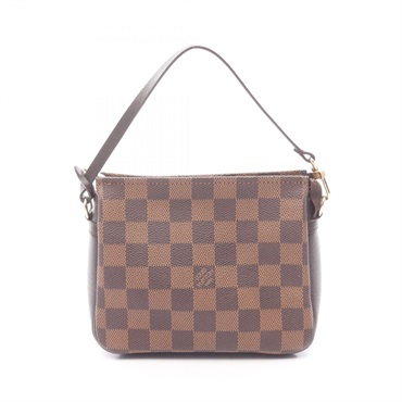 LOUIS VUITTON Trousse makeup Handbag pouch N51982 Damier leather Ebene Used LV