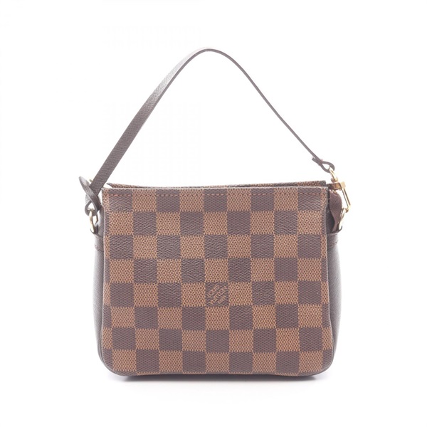 LOUIS VUITTON Trousse makeup Handbag pouch N51982 Damier leather Ebene Used LV