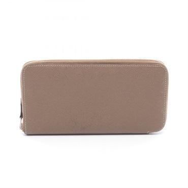HERMES Azap long silk in Long Wallet Epsom leather Epsom  Etoupe Grey Used O SHW