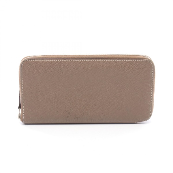 HERMES Azap long silk in Long Wallet Epsom leather Epsom  Etoupe Grey Used O SHW