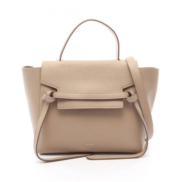 CELINE BELT BAG MICRO Shoulder Crossbody Handbag 189153 leather Beige Used Women