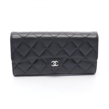 CHANEL Classic Long Flap Wallet Matelasse Bifold Purse Wallet AP0241 leather SHW
