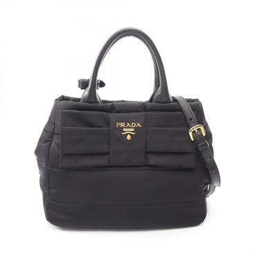 PRADA TESSUTO BOMBER Ribbon Crossbody Shoulder Handbag 1BG005 Nylon leather Used